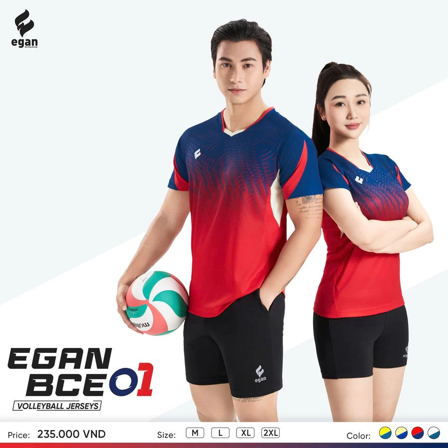 Quần Áo Bóng chuyền Egan BCE01 | Bộ Quần Áo Bóng Chuyền Nam Nữ Co Giãn Thoải Mái