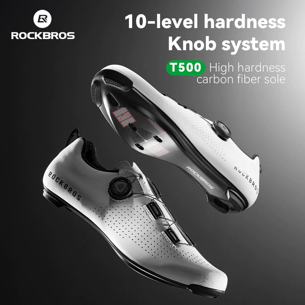 【Giao hàng 3 ngày】ROCKBROS Xe Đạp Đường Bộ Đi Xe Cleats Giày Sợi Carbon Núm Cạnh Tranh Đáy Cứng Giày Đi Xe Đạp Thoáng Khí Phù Hợp Với Nam Nữ Phụ Kiện Đi Xe Đạp