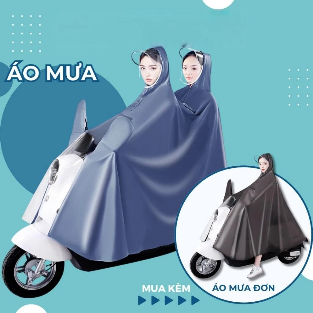 ÁO MƯA ĐI LÀM ĐI HỌC 2 LỚP CHỐNG THẤM TUYỆT ĐỐI VẢI CAO CẤP MỀM MẠI THOÁNG KHÍ VÀNH ĐÔI CHẮN MƯA