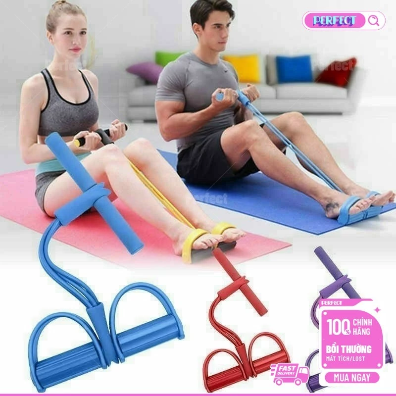 💕Dây Kéo Đàn Hồi, Dây Keo Tập Bụng 4-6 Ống Cao Su Chắc Chắn Tập Cơ Bụng Tay Chân Gym Thể Dục Tại Nhà