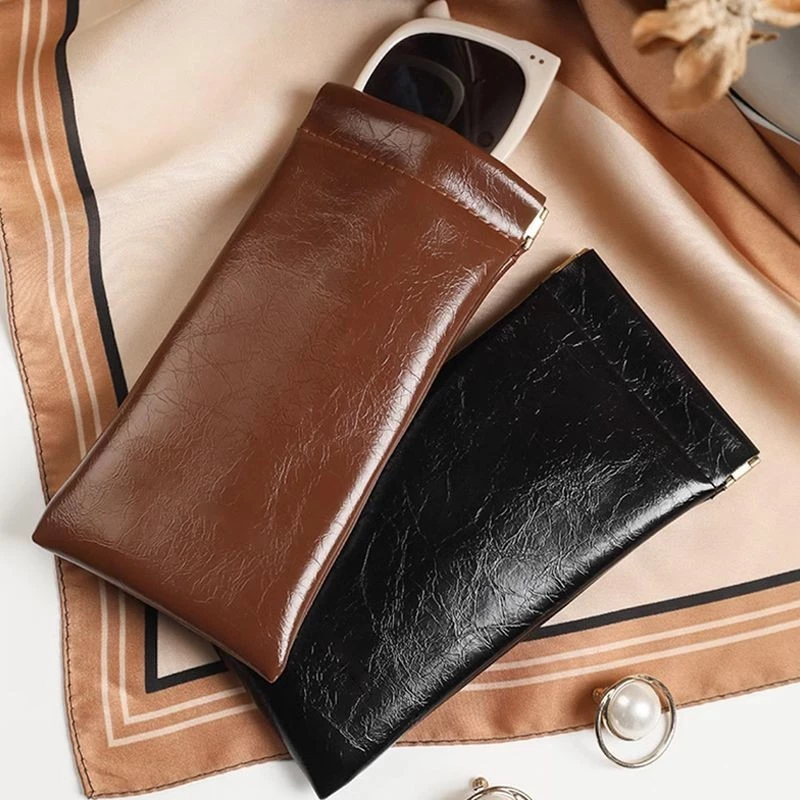 Đơn Giản Cao Cấp Túi Kính Nhỏ Shrapnel Tự Động Đóng Kính Mát Di Động Cận Thị Kính Bảo Quản Túi
