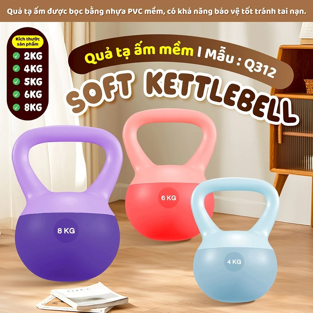 [Mall]-BG-Q312-Tạ chuông mềm tập Squats hông và cánh tay,Tập tại nhà an toàn cho mọi người