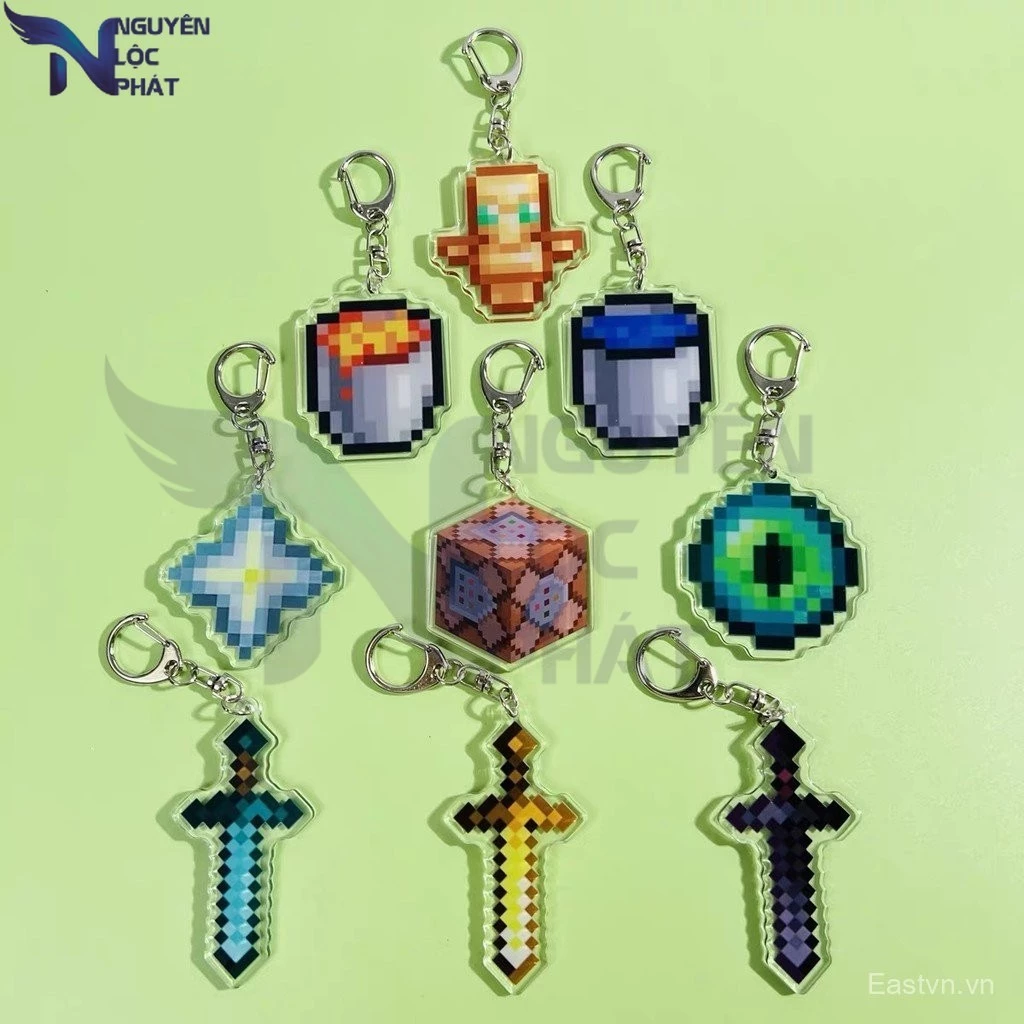 [Mặt Dây chuyền] Vòng quanh thế giới của tôi Móc Khóa Kim Cương thanh kiếm Undead Totem dung nham thùng xe mê hoặc nlp