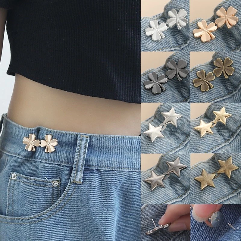 Khóa thắt lưng có thể tháo rời Thắt lưng đàn hồi có thể điều chỉnh Bốn lá Cỏ ba lá Phụ kiện quần áo thời trang Bán buôn
