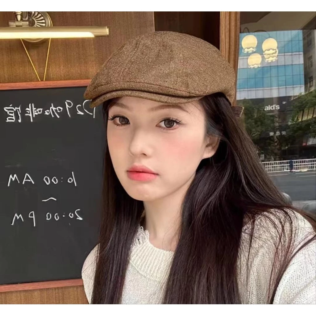 Mũ Nồi Beret Unisex Phong Cách Retro Hàn Quốc – Chất Vải Linen & Denim Cao Cấp, Rộng Vành Thoáng Khí, Chống Nắng