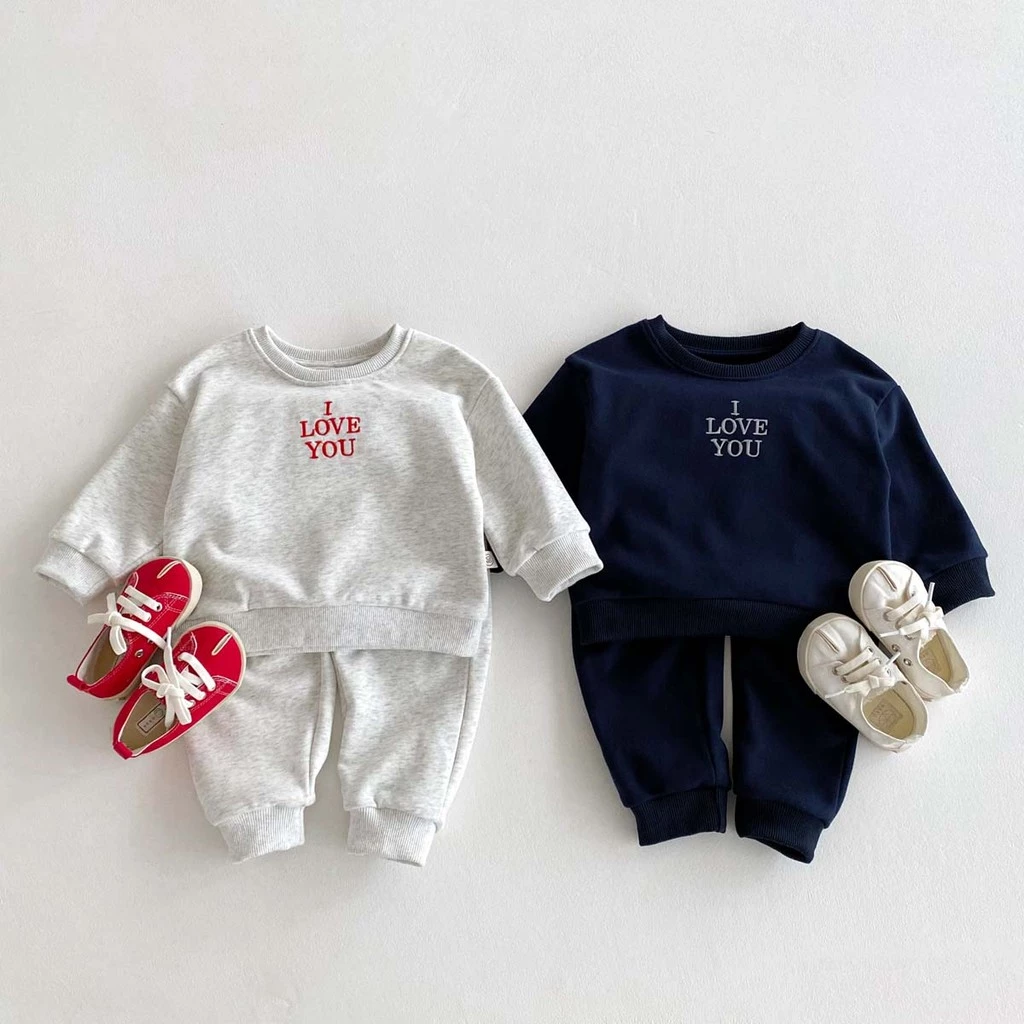 Bộ quần áo trẻ em mùa đông Áo dài tay có quần Unisex 1-5 tuổi