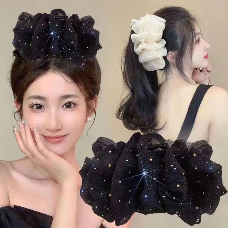 Cảm Giác Cao Cấp Hai Mặt Gypsophila Bong Bóng Lấy Kẹp Nữ Tính Khí Thanh Lịch Kẹp Tóc Cá Mập Kẹp Sau Gia dụng Yến Nhi