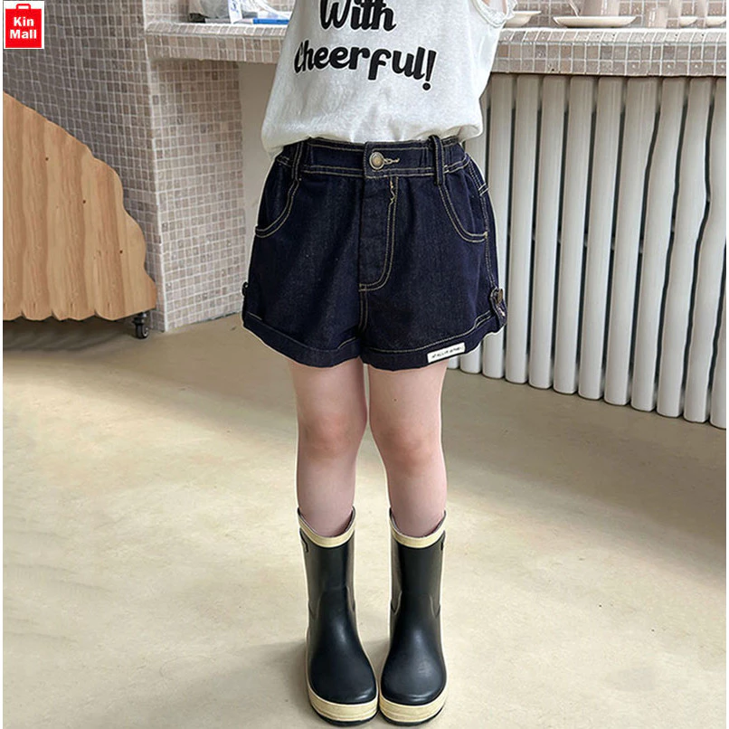 NEW 2025 - (10-38kg) Quần Short Jean Mùa Hè chất vải Mềm Mại Thoải Mái Năng Động Cho Bé Gái  - Chính hãng AMBBKIDS