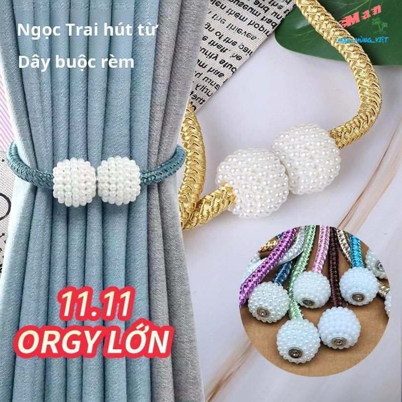 Dây Buộc Rèm, Không Cần Đục Lỗ, Ngọc Trai Lớn Từ Tính, Dây Buộc Rèm, Dây Đeo Khóa Rèm, Phụ Kiện Rèm