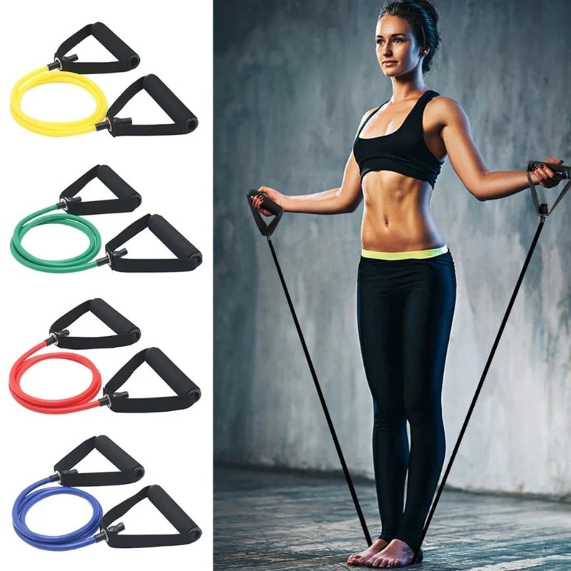 🚲🚲Dây kéo đàn hồi có tay cầm Dây kéo Yoga Zipper Dây tập thể dục đàn hồi Dây tập thể dục tại nhà