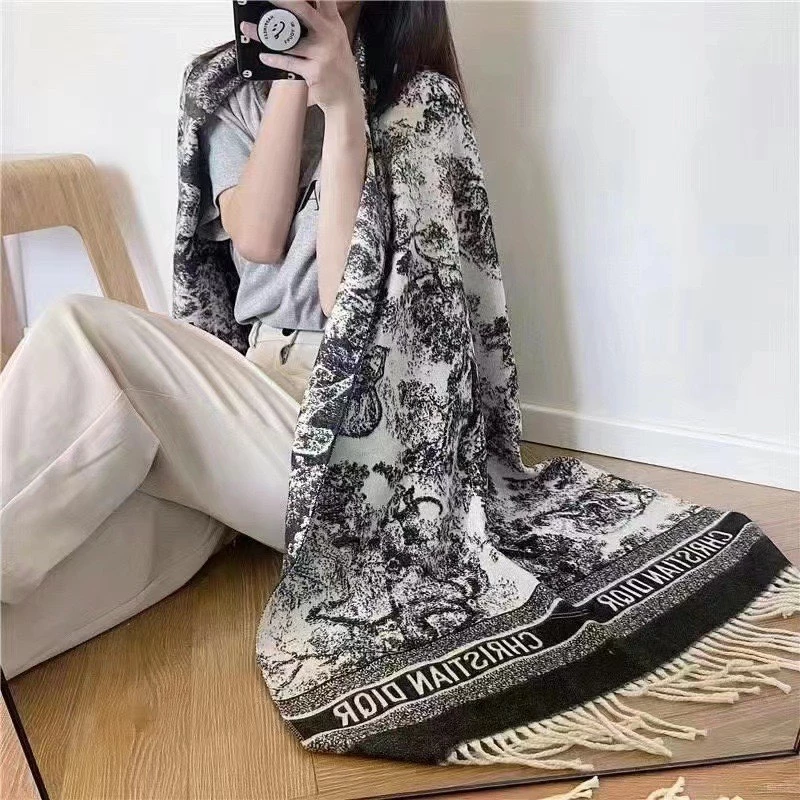 Khăn quàng cổ mẫu mới thu đông nữ cao cấp cảm giác cao cấp giả cashmere khăn choàng cổ ấm áp