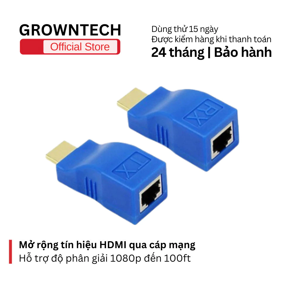 Bộ khuếch đại HDMI qua RJ45 (cáp mạng) kéo dài 30m (HDMI to LAN)