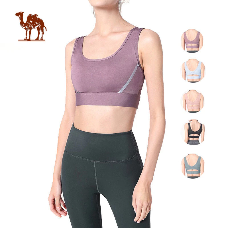 Áo ngực thể thao CAMEL CROWN  phong cách năng động dùng tập yoga và chạy bộ dành cho nữ