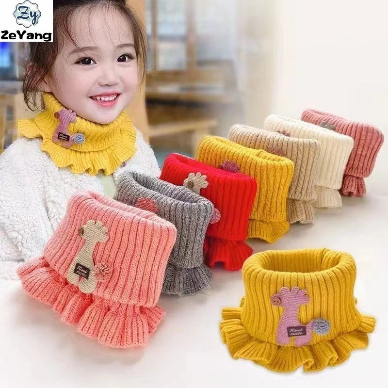 [Zy] 1-8 Tuổi Trẻ Em Khăn Dệt Kim Ấm Cổ Áo Ren Cổ Giả Thu Đông Phù Hợp Với Cổ Áo Yếm Chống Gió Cổ Áo Bảo Vệ