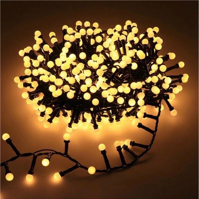 Đèn LED Ngọc Trai Trang Trí 15m Chống Nước Màu Vàng Và Nhiều Màu Dùng Decor trang trí Noel, tết