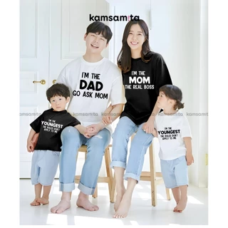 [12-100kg] Áo thun cho bé và gia đình cao cấp KAMSAMITA BST Go Ask Mom, áo đôi ba mẹ và bé đặc biệt vải cotton premium