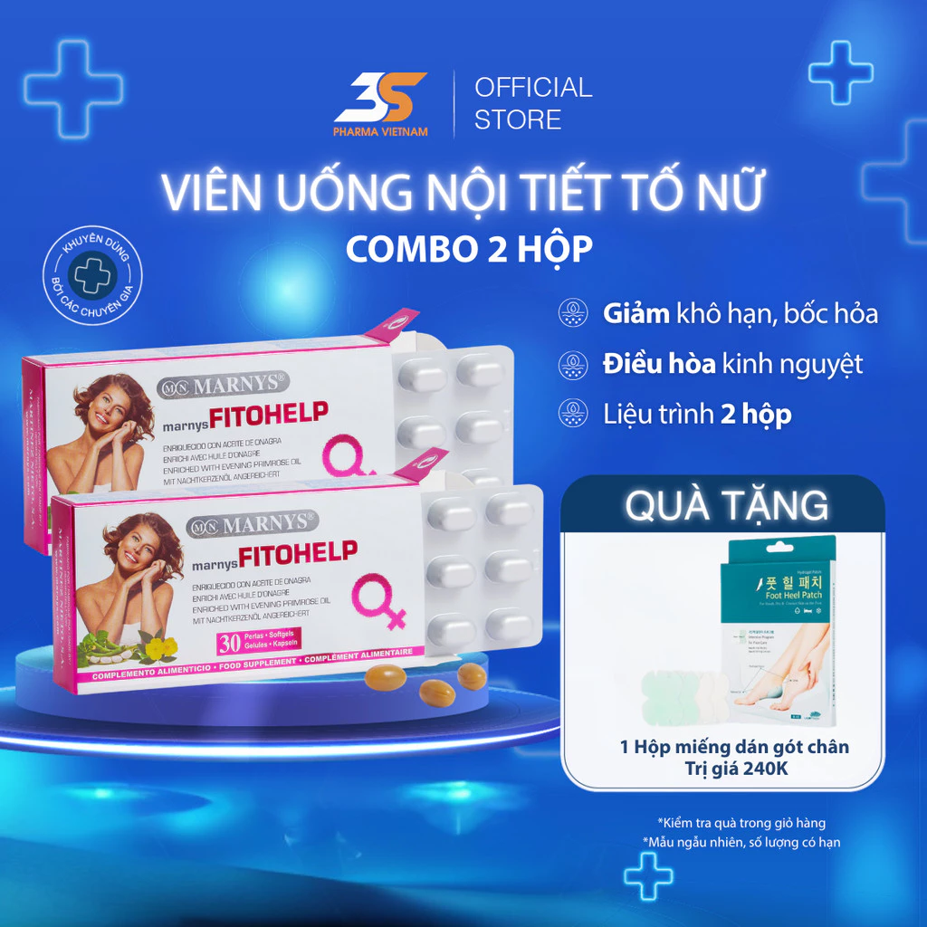Combo 2 Hộp Viên Uống Nội Tiết Tố Nữ Marnys Fitohelp, Hộp 30 Viên