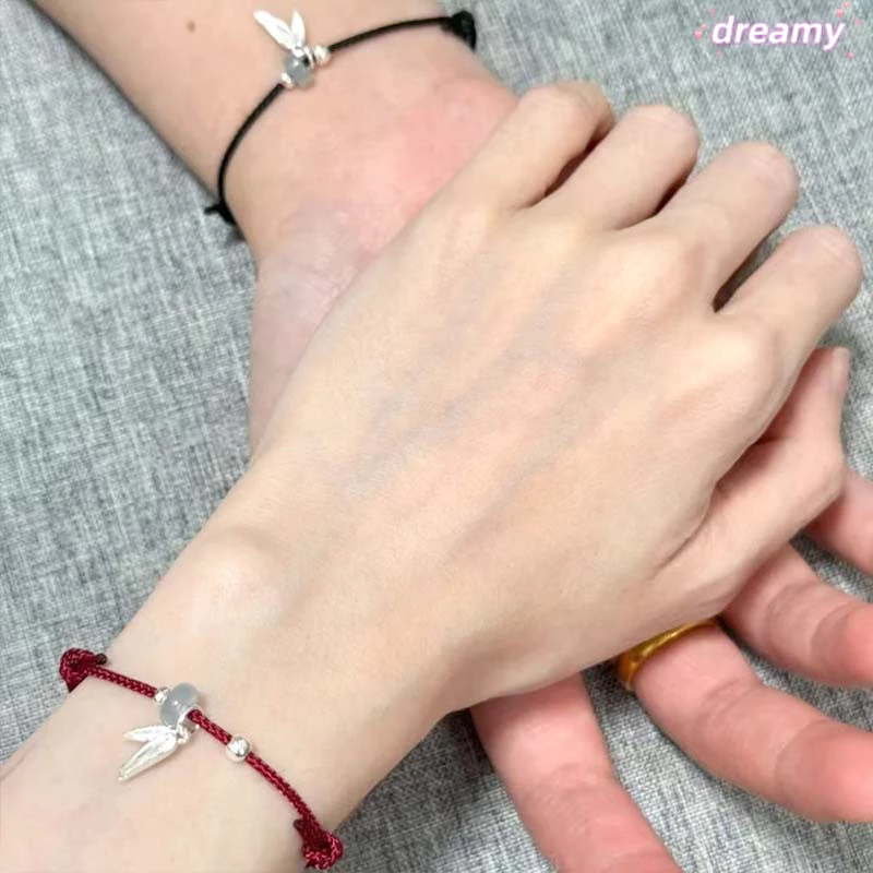 💕Dreamy💕Lucky Cinnabar Vòng tay dệt đơn giản Vòng tay cặp đôi Vòng tay ngày lễ Người bạn thân nhất Quà tặng