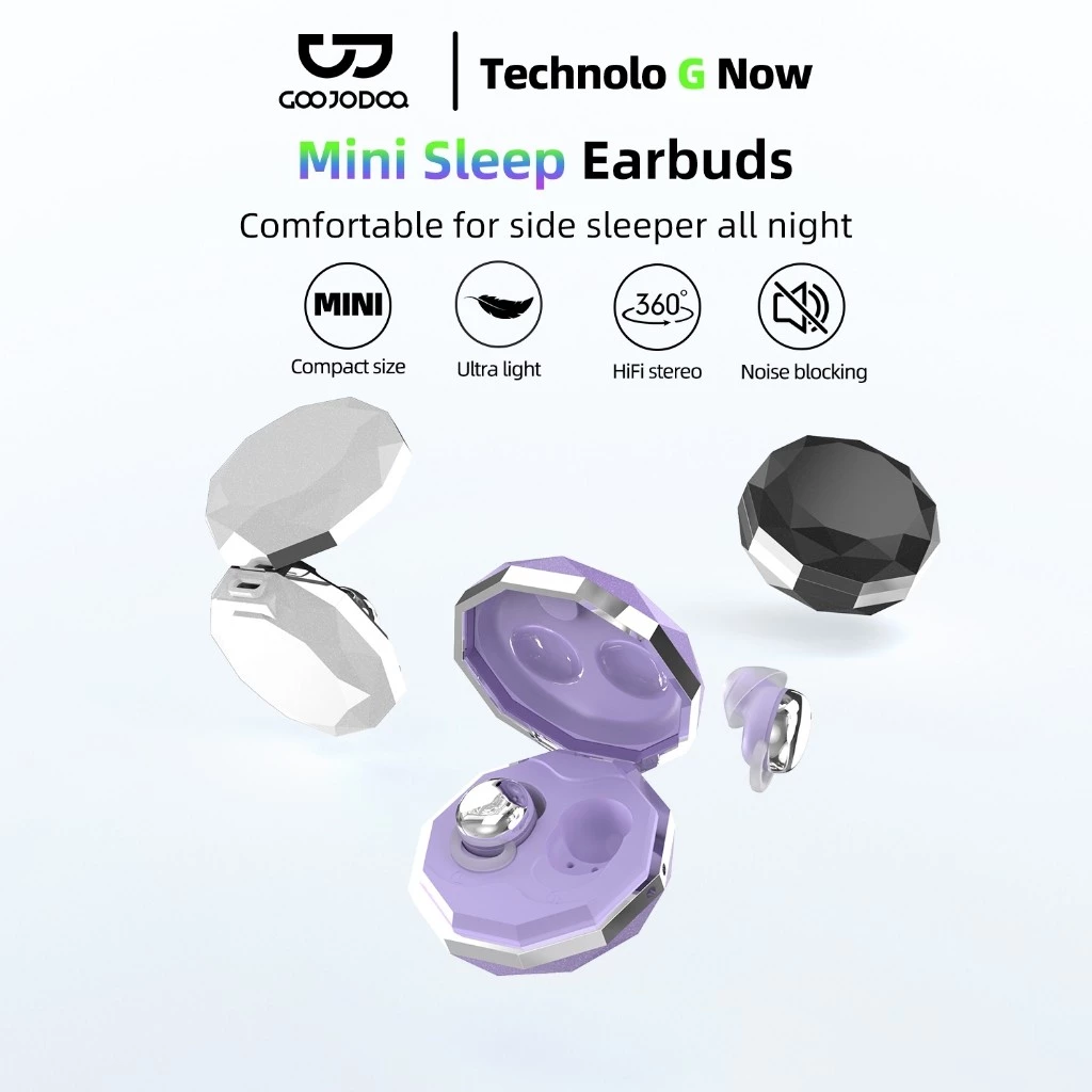 Tai nghe Bluetooth 5.3 Goojodoq giảm tiếng ồn khi ngủ, tai nghe không dây nhẹ và thoải mái, siêu chờ