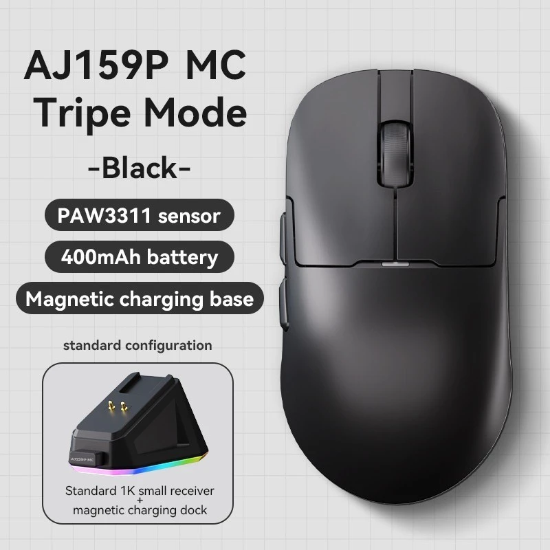 Chuột không dây gaming AJAZZ AJ159 Series - 3 mode kết nối - PAW3395 - 8K HZ - APP tùy chỉnh