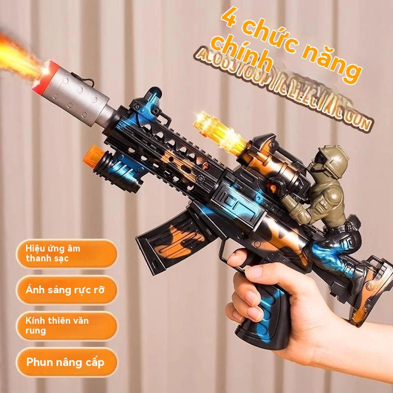 Đồ chơi trẻ em Súng phun điện cho bé trai 3 năm 4 âm thanh âm nhạc cho bé