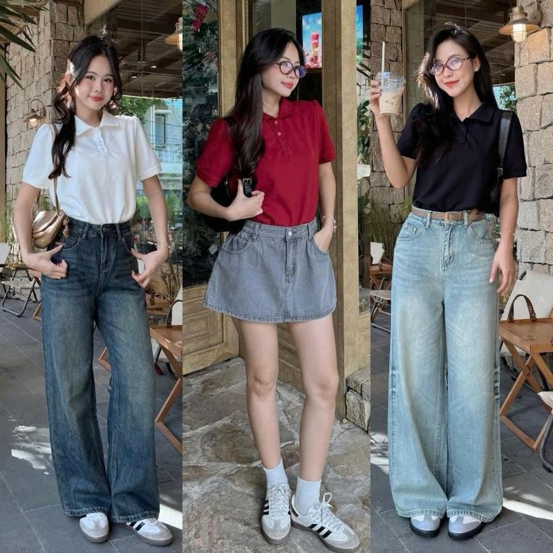 Áo thun nữ màu trơn cổ polo thanh lịch dễ phối đồ (Tiệm đồ nhà Lotus)