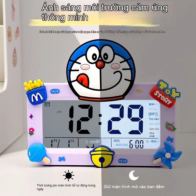 Đồng hồ báo thức Doraemon cho sinh viên thức dậy cổ vật trẻ em thông minh bé trai cô gái đồng hồ quà tặng lễ hội
