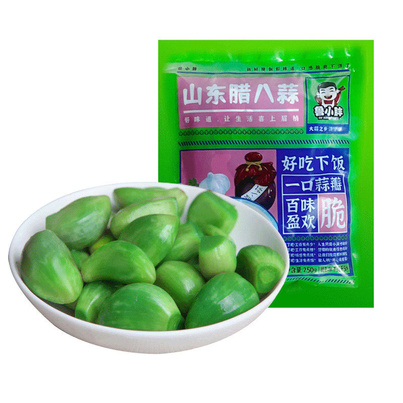 Tỏi muối giòn chua Lạp Bát tỏi xanh tỏi tươi Sơn Đông ăn liền đồ ăn nội địa Trung ngon