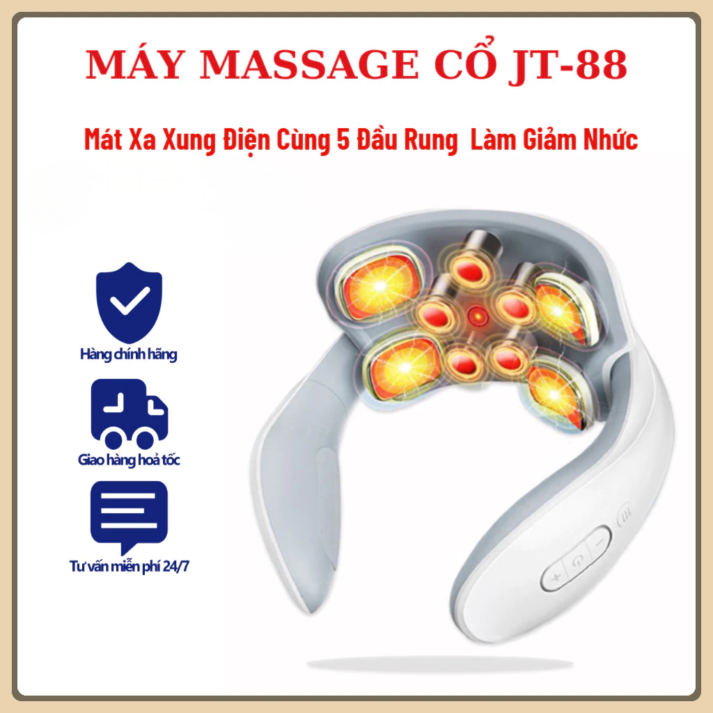 Massage Cổ Vai Gáy, Mát Xa Rung Động Cơ Học và Xung Điện Cùng 5 Đầu Rung Trị Liệu Nhức