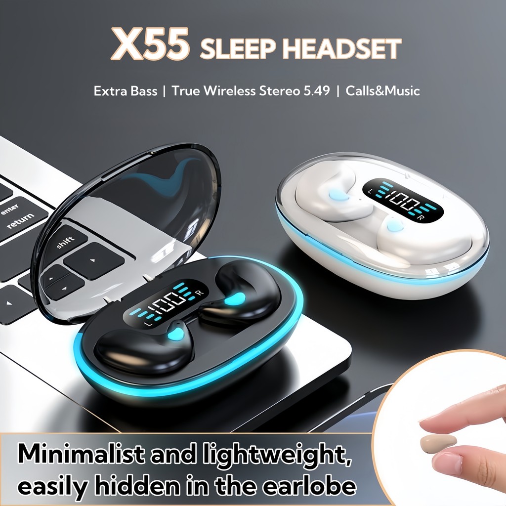 Tai nghe bluetooth không dây ngủ X55, hiệu ứng âm thanh nổi không mất, gọi rõ…