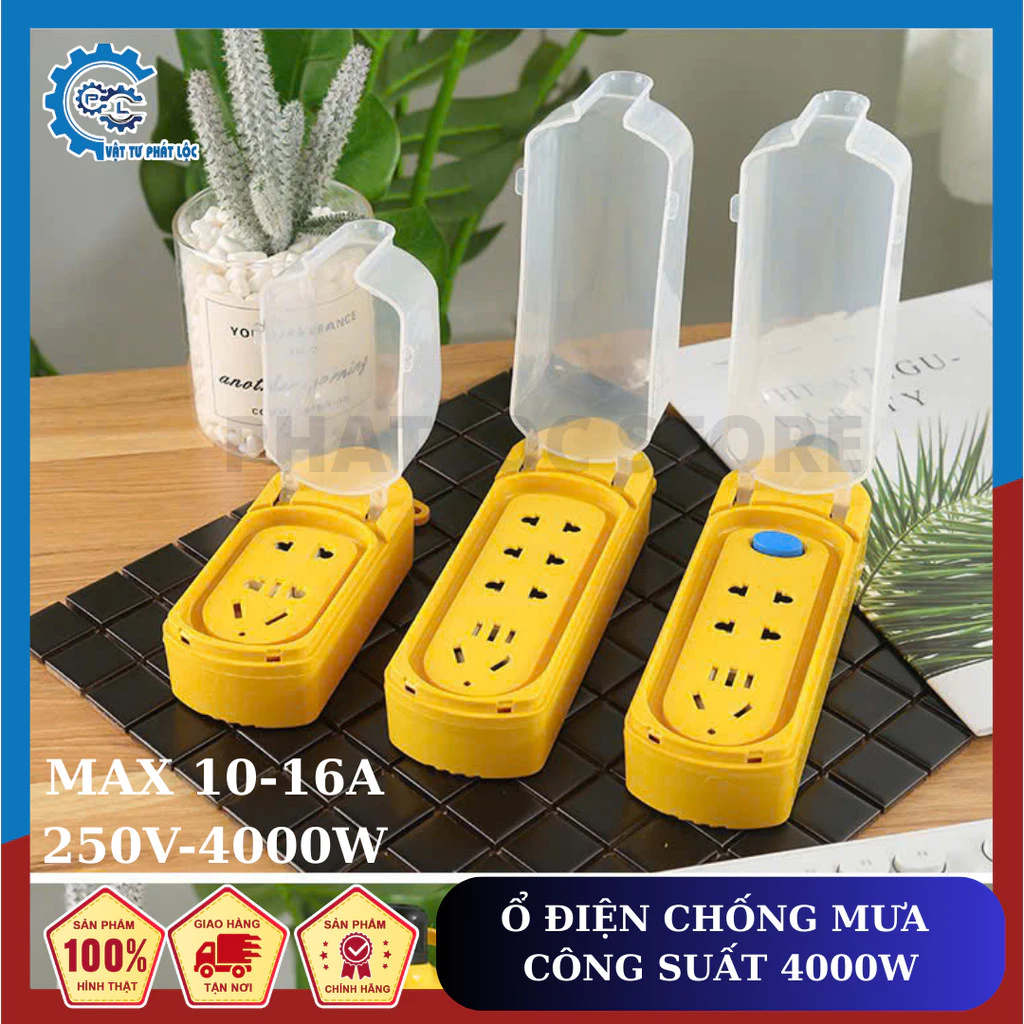 Ổ Cắm Điện Không Dây Chống Nước - An Toàn Tiện Lợi 10-16A công suất 4000W, ổ chống va đập, chịu nhiệt cao