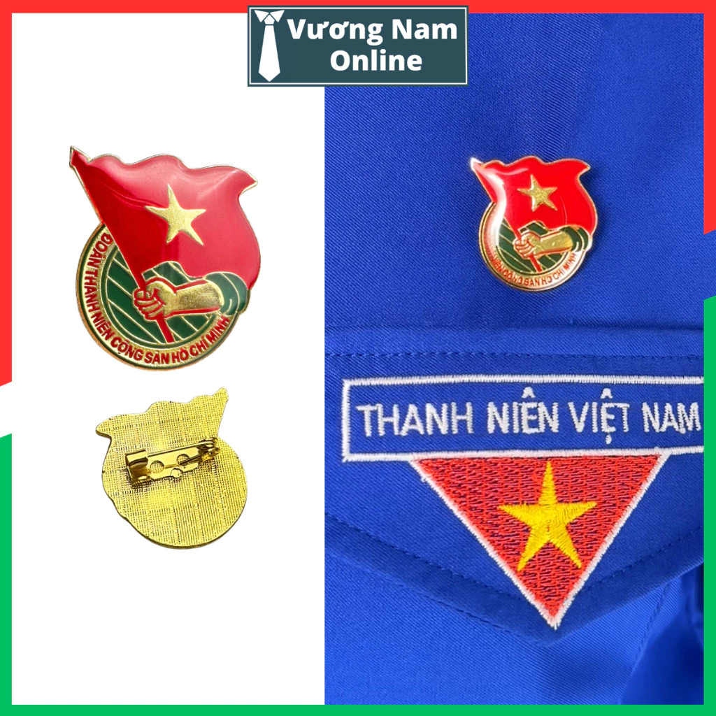 Huy hiệu đoàn thanh niên Việt Nam loại xịn mạ đồng VNO145