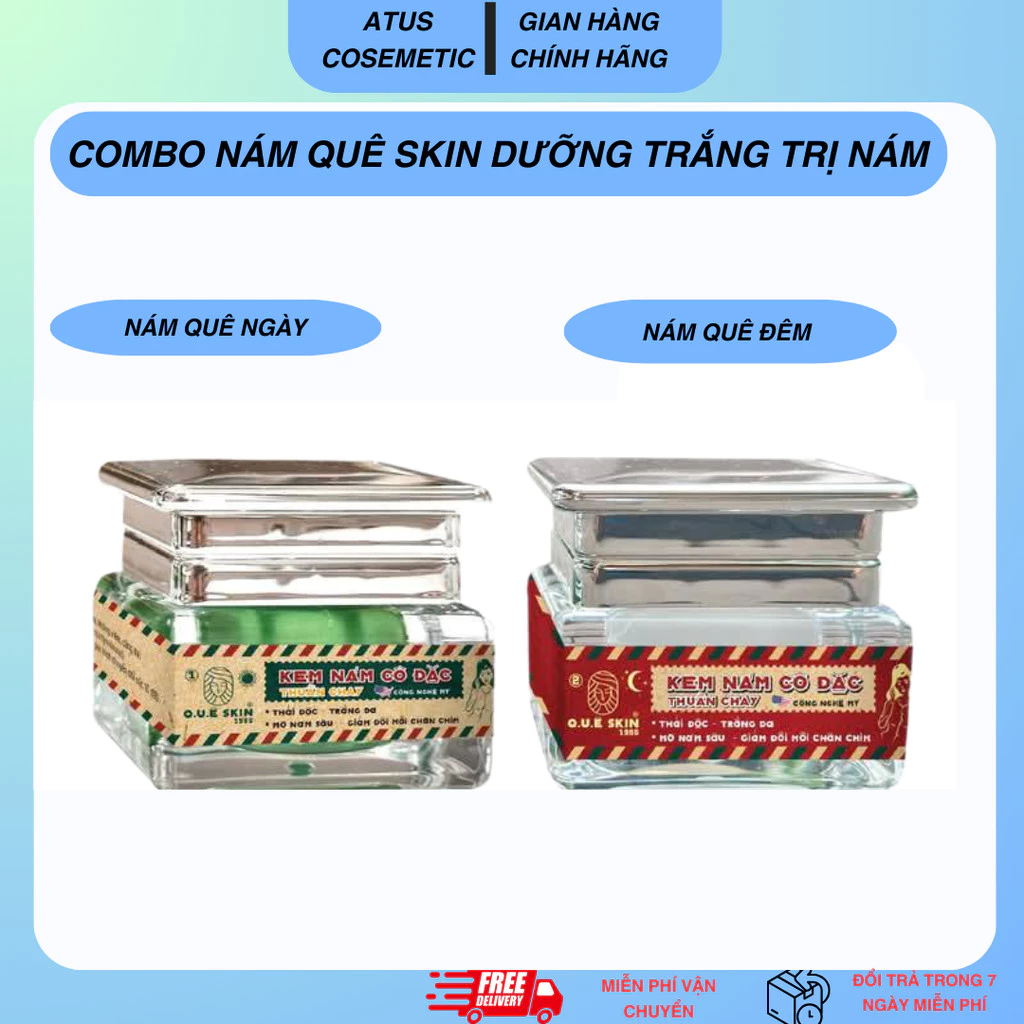 Kem hỗ trợ nám cô đặc Quê skin - Lẻ 1 hũ ngày lớn hoặc 1 hũ đêm lớn  chính hãng - date mới