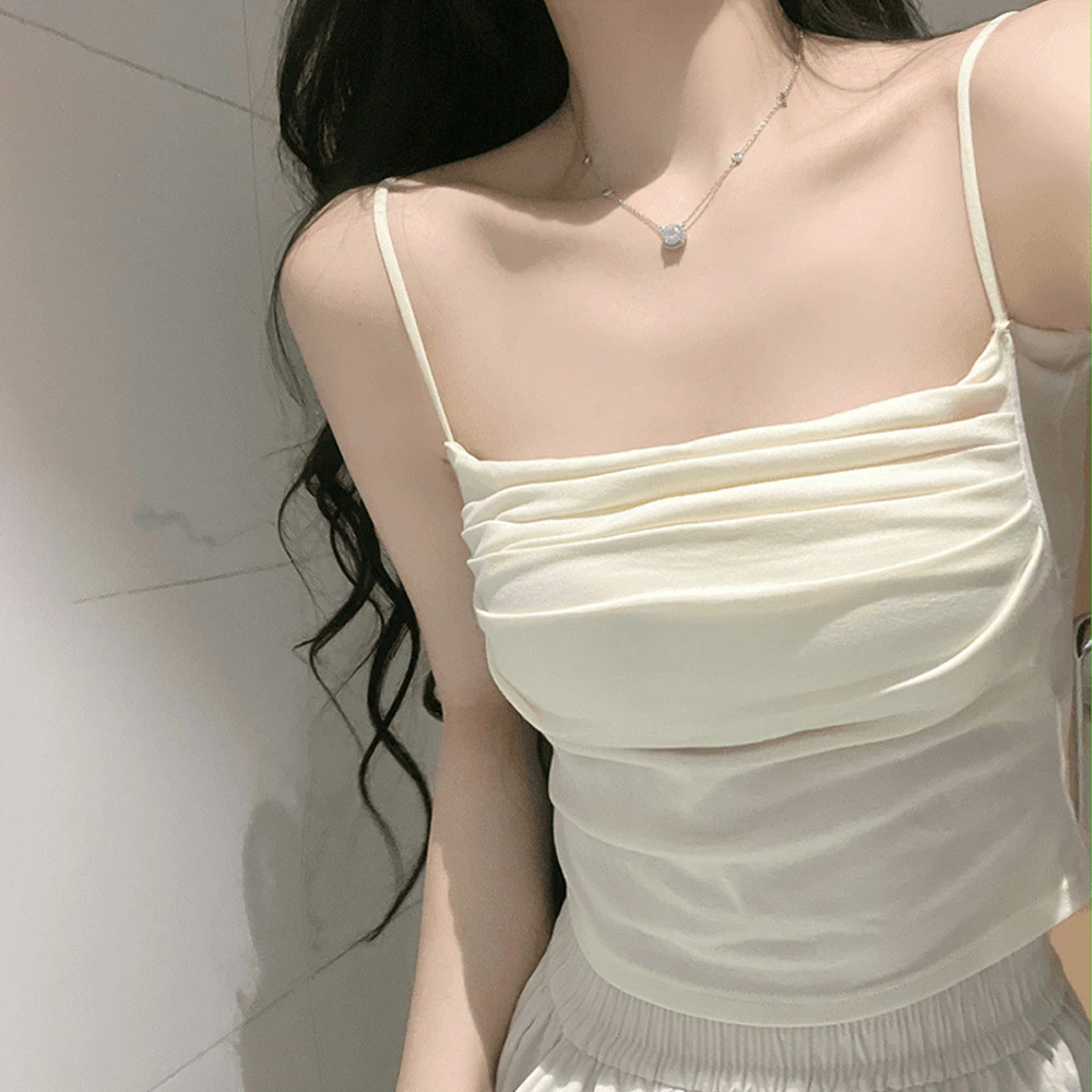 Áo yếm nữ xếp ly Pure Desire với miếng đệm ngực quấn ngực ôm vừa vặn Dây đeo vai có thể điều chỉnh