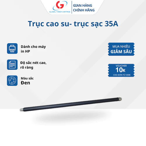 COMBO 2 CÂY Trục sạc (Trục cao su) 35A- HP p1005, p1006, p1007, p1008, p1212, p1102, p1132, 1606, Pro M125,M122