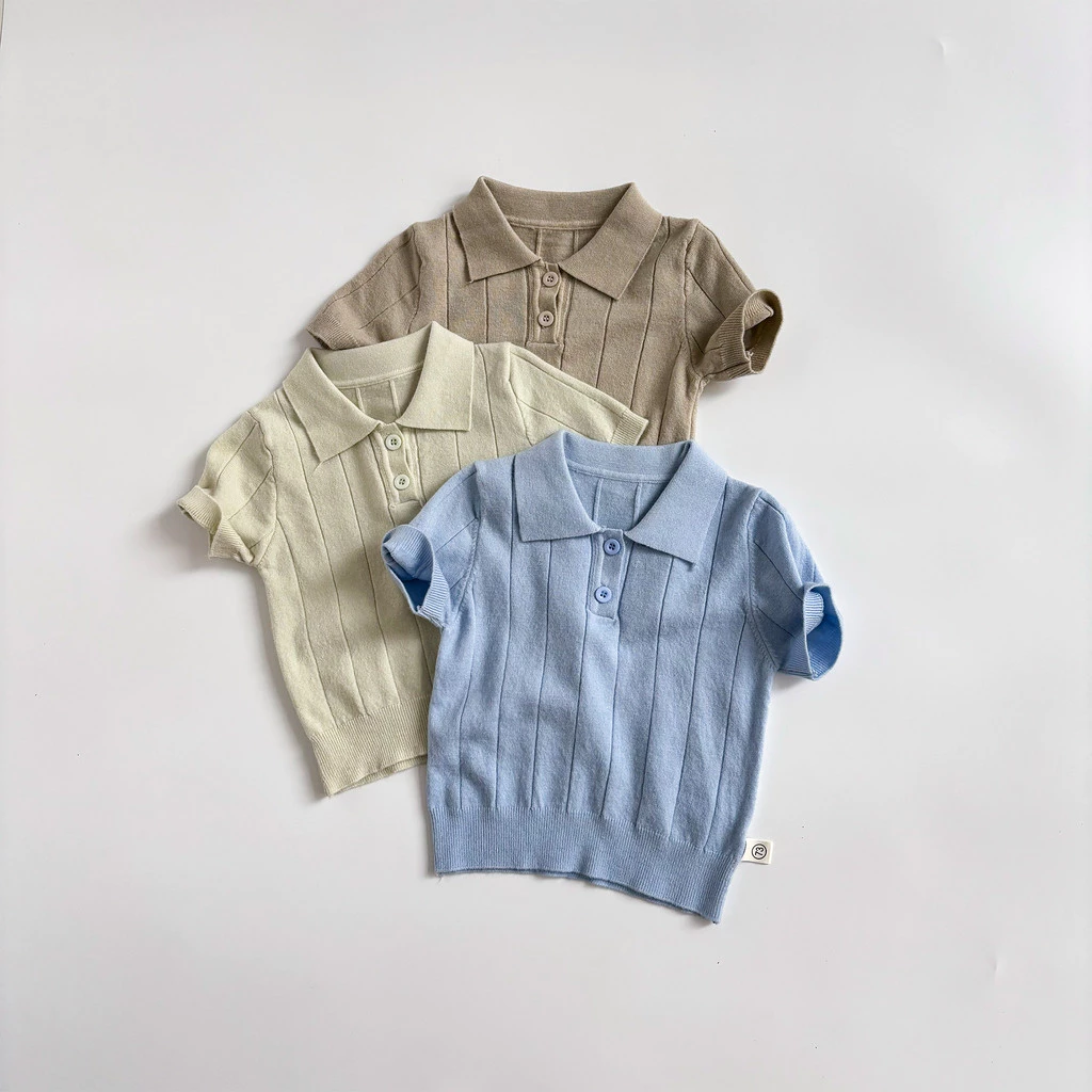 Áo sơ mi Polo dệt kim cho bé Quần áo ngắn tay 3-36 tháng