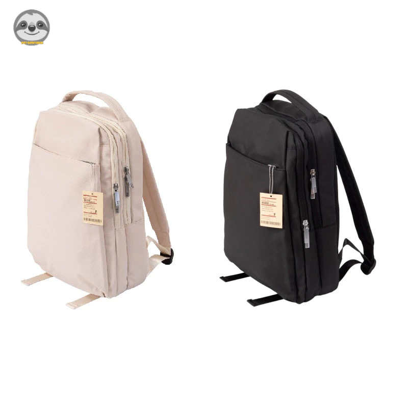 Phong cách Nhật Bản Muji Style / Ba lô thông thường đơn giản màu trơn / Ba lô chống nước / Túi máy tính 47cm / Ba lô du lịch nam nữ