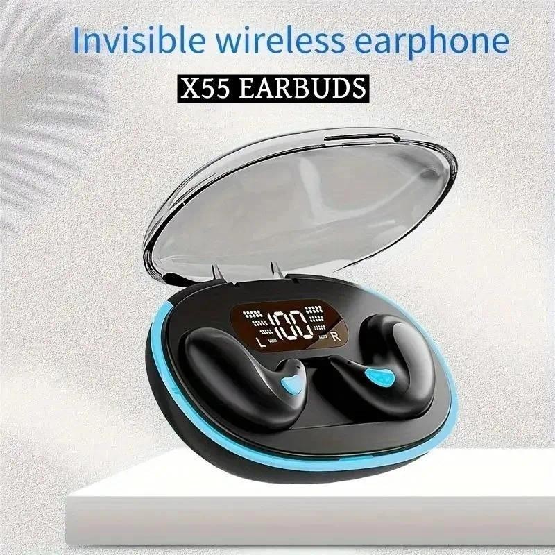 MINI Tai nghe ngủ X55 Tai nghe làm việc mini không dây TWS Tai nghe với Microphon
