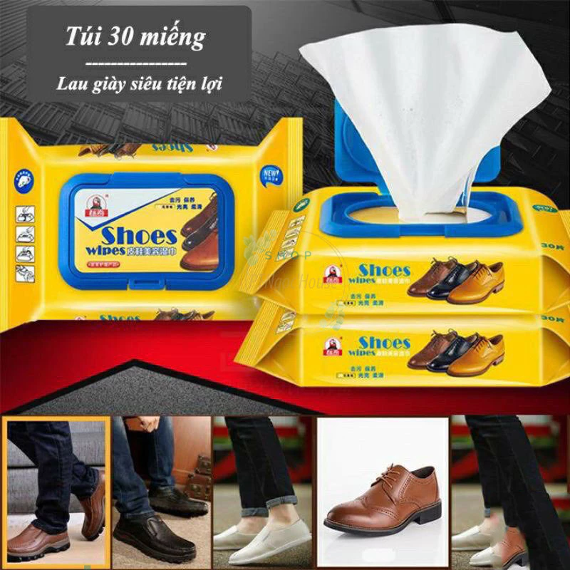 Khăn Giấy Lau Giầy Siêu Sạch, Tiện Dụng Chuyên Dùng Vệ Sinh Cho Giày Thể Thao Sneaker, Da Lộn