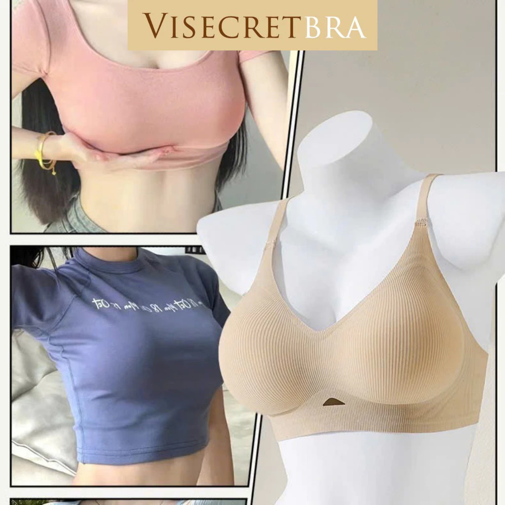 KOC - 241050 - Áo Lót Áo Bra Nữ Visecret Bra Chất Su Không Gọng Mút Đệm Tròn Gom Quả Chống Xệ Hạn Chế Ngấn Mỡ Lưng