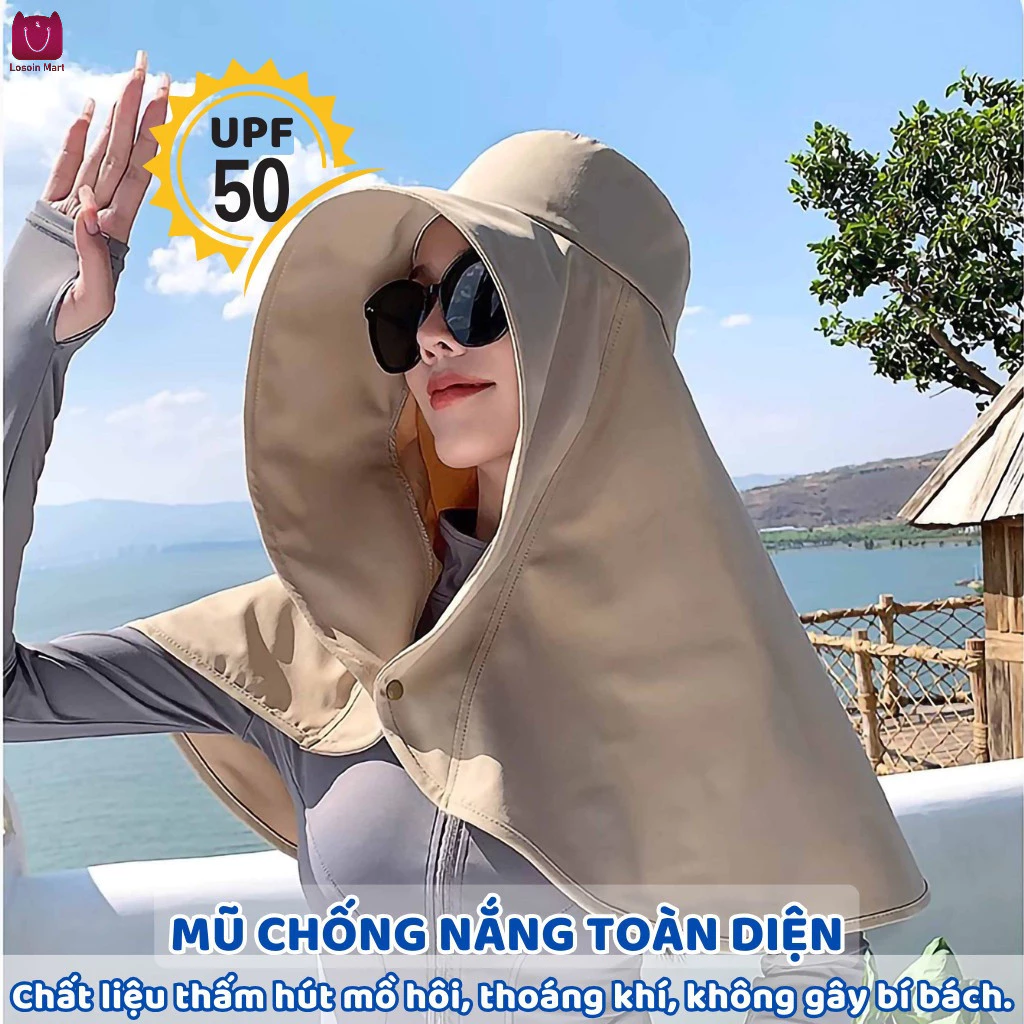 Mũ ngư dân, vành rộng, bảo vệ cổ, tấm che nắng đơn giản, mũ chống nắng mùa hè chống tia UV