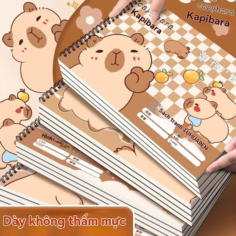 Kapibara A4 Thicked Coil Vẽ Sách Mỹ Thuật Vẽ Sách Trẻ Em Mẫu Giáo Tiểu Học