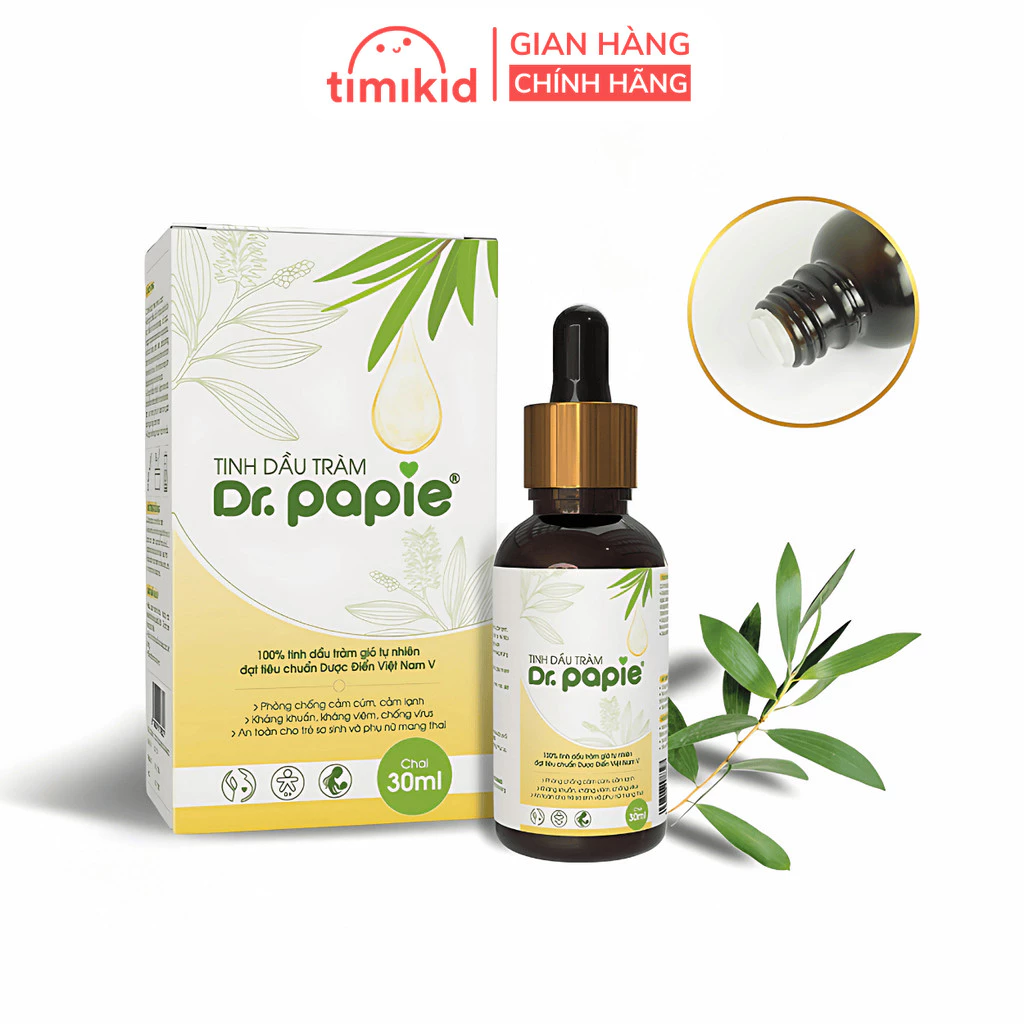 Tinh Dầu Tràm Gió Dr Papie Nguyên Chất - Hỗ Trợ Phòng Cảm Lạnh, Giữ Ấm Cho Bé Sơ Sinh - 30ml