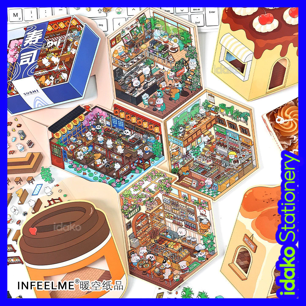 Idako [Dòng mở đầu hôm nay] Vol.05 Nhãn dán cảnh quan 3D thu nhỏ Sổ tay trang trí cảnh tự làm SS255