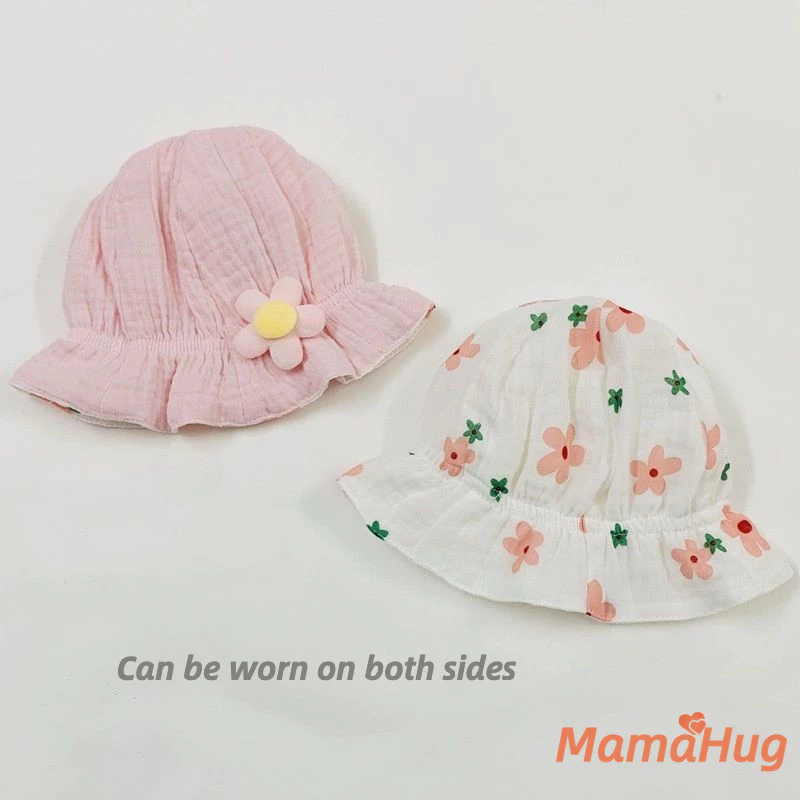 Mũ Chống Nắng Cho Bé 2026 Mùa Hè Hai Mặt Có Thể Đảo Ngược Công Chúa Dễ Thương Gạc Cotton Chống Nắng Bé Gái Trẻ Sơ Sinh Mũ Bảo Vệ Tập Đi Có Thể Gập Lại Ngoài Trời Đi Biển Du Lịch Sử Dụng Hàng Ngày Mũ Phụ Kiện Cho Bé