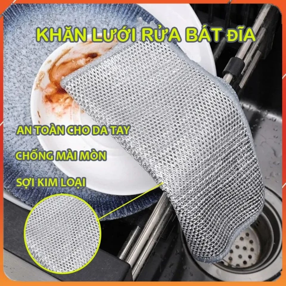 Giẻ Lau Bếp Dây Kim Loại Lau Bồn Rửa Chén Cọ Rửa Xoong Nồi Chén Bát, Tấm Cọ Rửa Đa Năng Không Mài Mòn