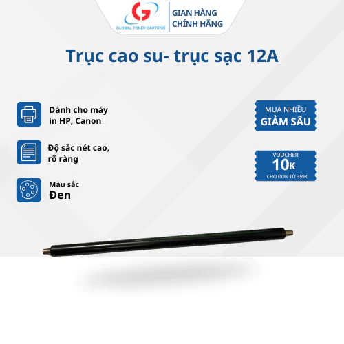 COMBO 2 Trục sạc (Trục cao su) HP 12a, dùng cho máy1020, 1010, 1012, 1018, 1015, 1022.