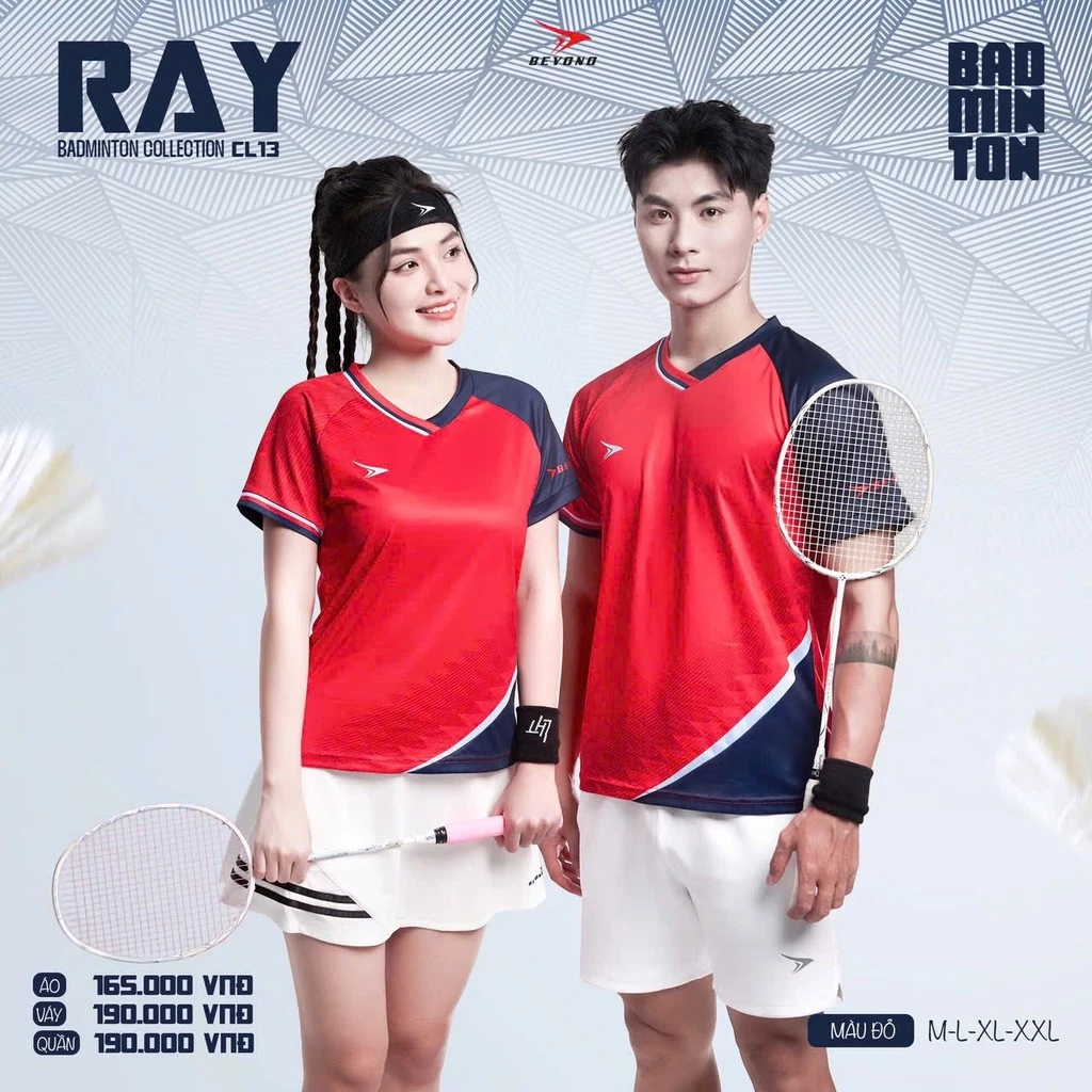 Áo thể thao piclkeball, áo cầu lông thoáng mát Beyono Ray CL13