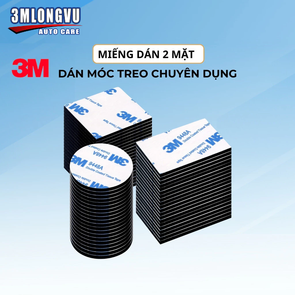 Băng keo 2 mặt siêu dính 3M dán móc treo chuyên dụng - COMBO 10 Miếng