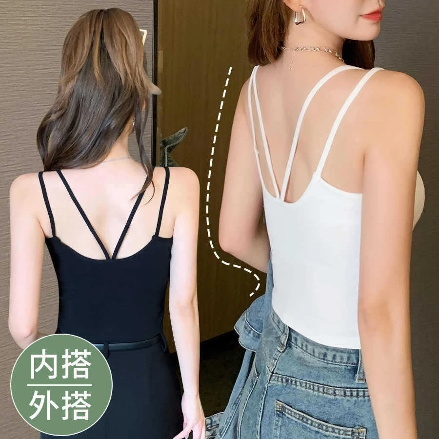 Áo camisole đệm đôi cho phụ nữ, mềm mại và thoải mái, thích hợp mặc bên ngoài hoặc mặc nhiều lớp